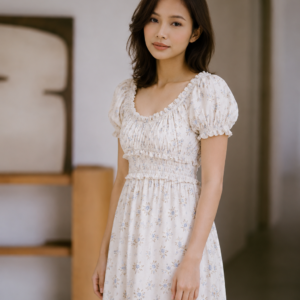 Women Nara Dress (French Ditsy Blue)