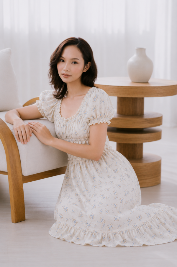 Women Nara Dress (French Ditsy Blue)